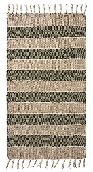 Ib Laursen Läufer Ib Laursen Teppich Läufer 60x120cm Baumwolle Creme Oliven günstig online kaufen