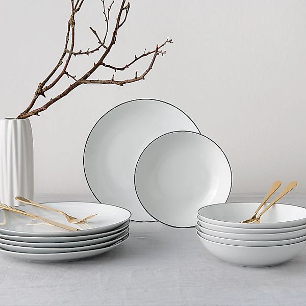 my home Tafelservice »Madeline«, (Set, 12 tlg., je 6 Speiseller, Suppentell günstig online kaufen