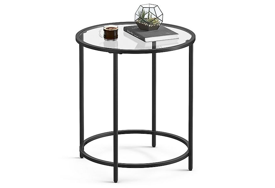 VASAGLE Beistelltisch, kleiner Glastisch, robustes Hartglas, Ø 50x 55 cm günstig online kaufen