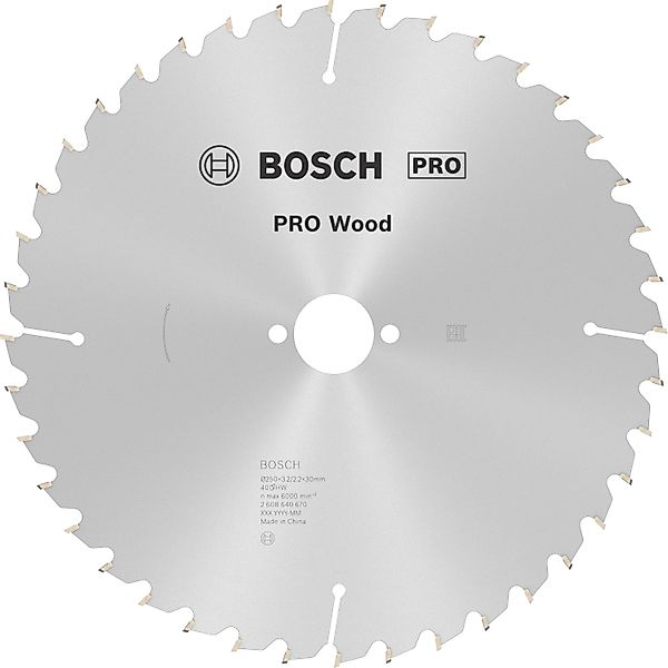Bosch Kreissägeblatt Optiline Wood für Tischkreissägen Ø 250 mm günstig online kaufen