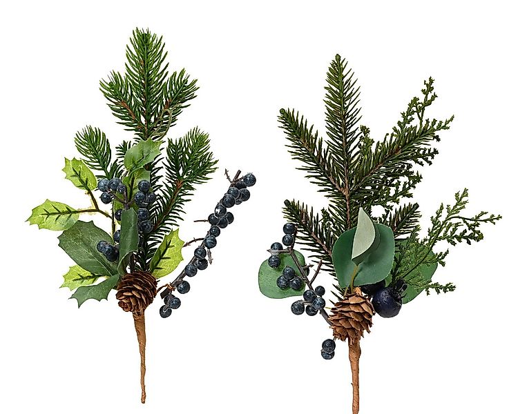 Kunstzweig, Kaemingk, Künstliche Zweige 24cm mit blauen Beeren 1 Stück sort günstig online kaufen