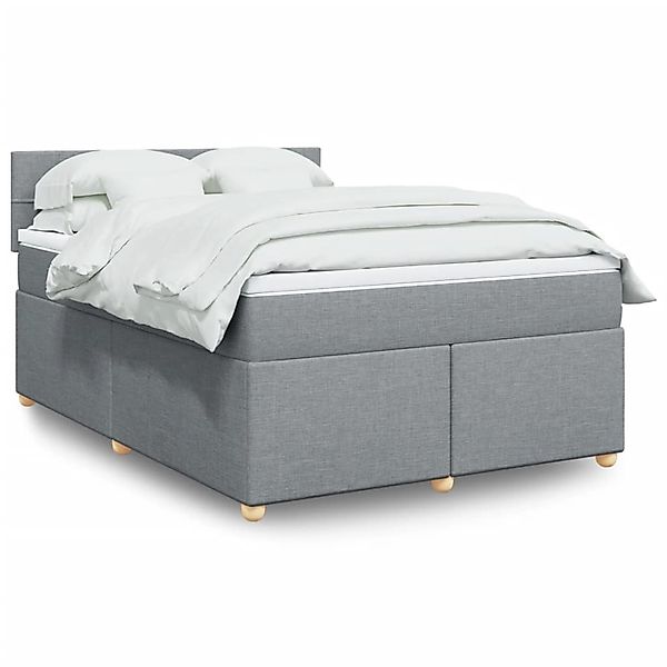 vidaXL Boxspringbett mit Matratze Hellgrau 160x200 cm Stoff 3289031 günstig online kaufen