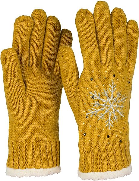 styleBREAKER Strickhandschuhe Strickhandschuhe mit Schneeflocke, Strass günstig online kaufen