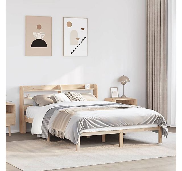 vidaXL Bett, Massivholzbett ohne Matratze 135x190 cm Kiefernholz günstig online kaufen