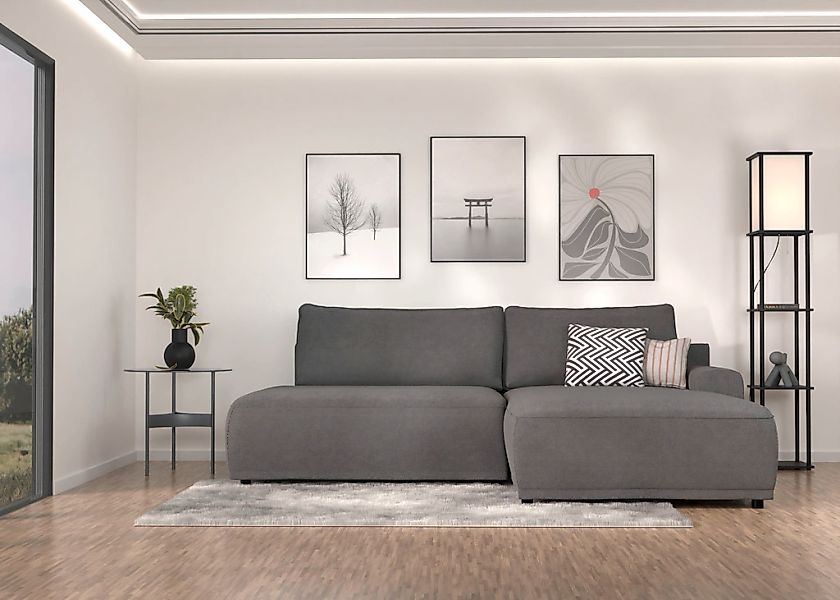 TRENDMANUFAKTUR Ecksofa "Fordon II, Schlafsofa mit Bettkasten, Couch in L-F günstig online kaufen