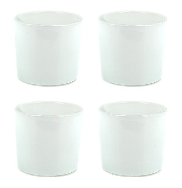 Creativery Teelichthalter, Teelichthalter Glas 6,5x6cm weiß günstig online kaufen