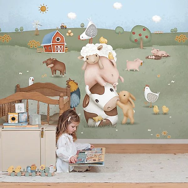 LITTLE DUTCH Vliestapete »Little Farm« neutral glatt 280x300cm (LxB) ca. 8, günstig online kaufen