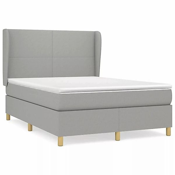 vidaXL Boxspringbett mit Matratze Hellgrau 140x190 cm Stoff1397124 günstig online kaufen
