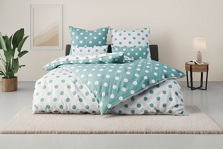 my home Wendebettwäsche Dots, Polycotton recycelt, 2 teilig, ab Größe 135x2 günstig online kaufen