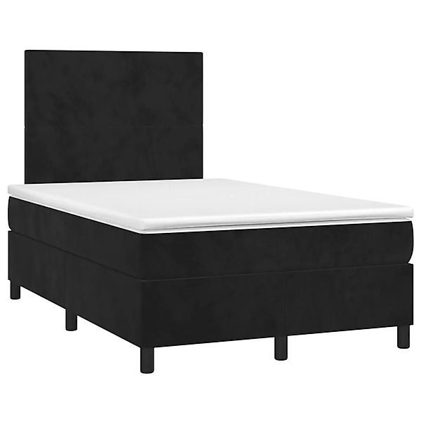 vidaXL Boxspringbett mit Matratze & LED Schwarz 120x190 cm Samt 3270301 günstig online kaufen