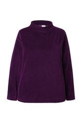 Ulla Popken Sweatshirt Samt-Sweatshirt A-Linie Stehkragen günstig online kaufen