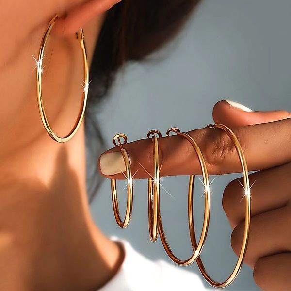 KARMA Paar Creolen Gold od. Silber vers. Größen modern Damen (Geschenk für günstig online kaufen