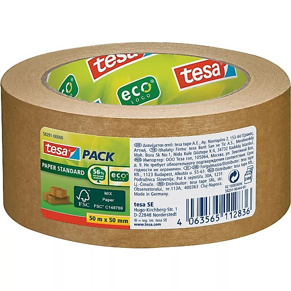 Tesa Pack Papier Standard Packband 50 m x 50 mm günstig online kaufen