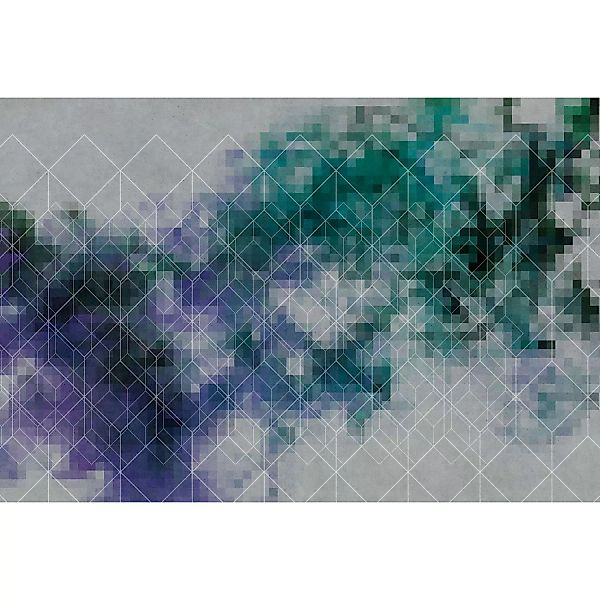Fototapete Grafik Abstrakt Türkis Blau Grün 4,00 m x 2,70 m FSC® günstig online kaufen