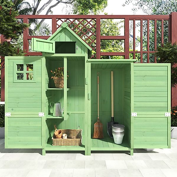 XDOVET Garten-Geräteschrank Gerätehaus wetterfest aus Holz günstig online kaufen