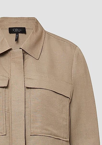 s.Oliver BLACK LABEL Funktionsjacke Jacke aus Leinenmix mit aufgesetzten Ta günstig online kaufen