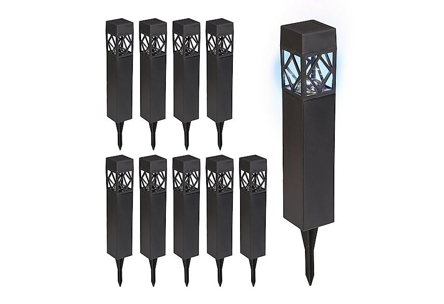 relaxdays LED Solarleuchte Solarlampen Set, 10er Pack günstig online kaufen