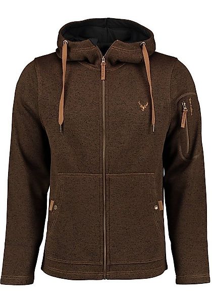 Tom Collins Strickfleecejacke Vazabi Herren Kapuzenjacke mit Hirsch-Sticker günstig online kaufen
