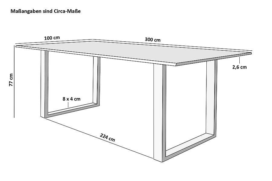 SAM® Baumkantentisch Quarto, Akazienholz, Baumkante, Metallgestell günstig online kaufen