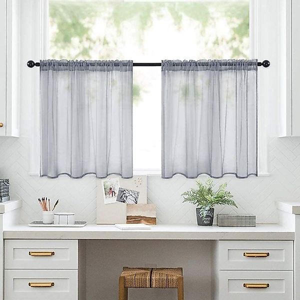 BYSURE Schiebegardine, Stangendurchzug (2 St), transparent, günstig online kaufen