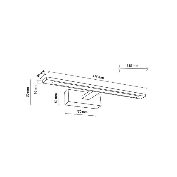 LED-Wandleuchte Gallery, schwarz, Metall Breite 41,5 cm IP44 günstig online kaufen