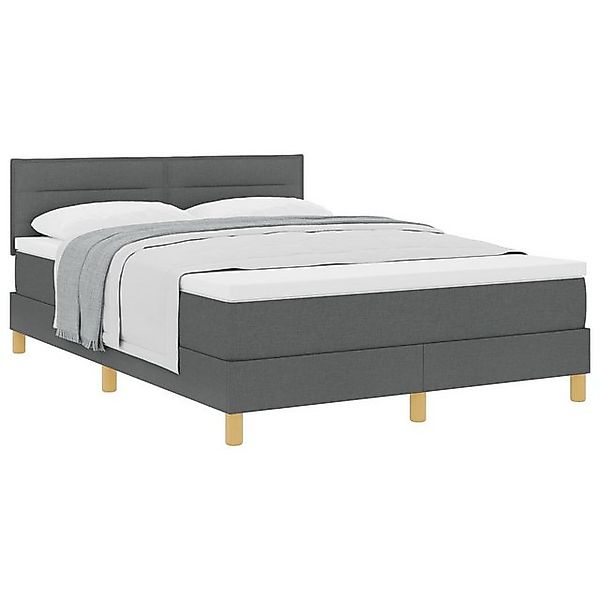 vidaXL Bett Boxspringbett mit Matratze Dunkelgrau 160x200 cm Stoff (1-tlg) günstig online kaufen