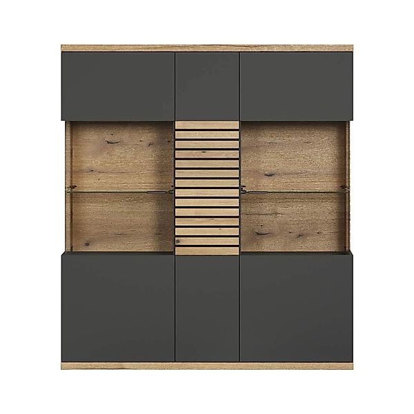 ebuy24 Norris1 Vitrinenschrank Grau Eiche Dekor günstig online kaufen