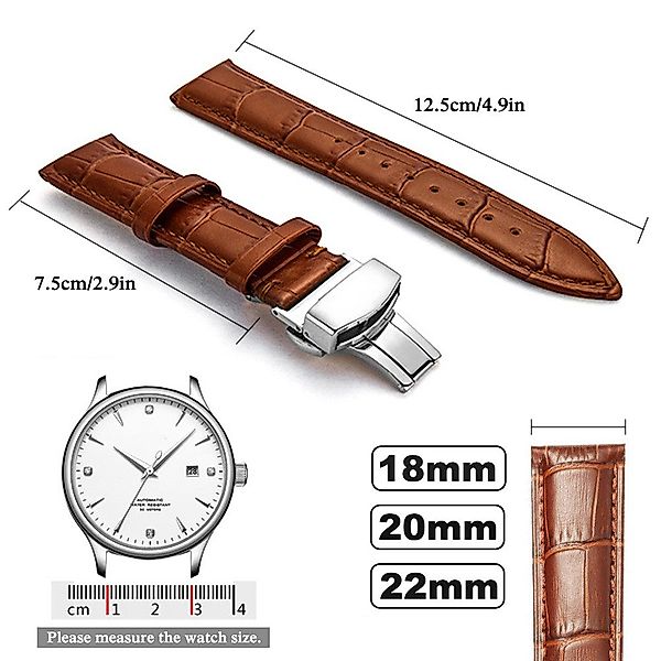 Jibenhome Wechselarmband Leder Uhrenarmband mit Geschenkbox,Edelstahl-Schna günstig online kaufen