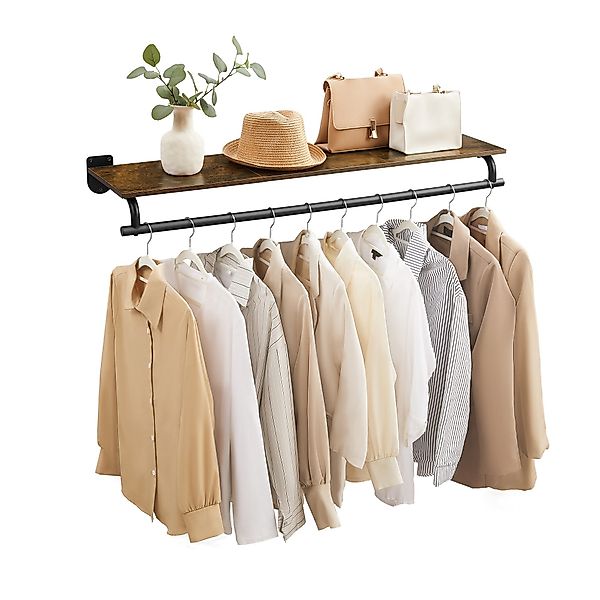 SONGMICS Wandgarderobe, Garderobe, Wandregal mit Kleiderstange, günstig online kaufen