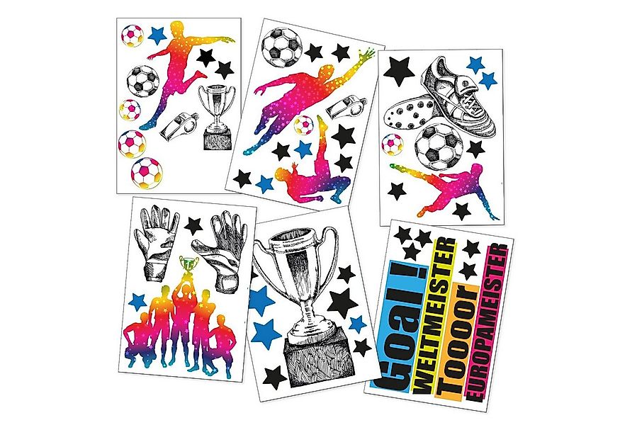 Sunnywall Wandtattoo Fussball Wandsticker Wandtattoo (6 St) günstig online kaufen