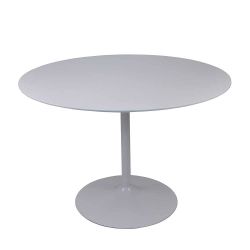 Runder Bistrotisch in Weiß Hochglanz 75 cm hoch günstig online kaufen