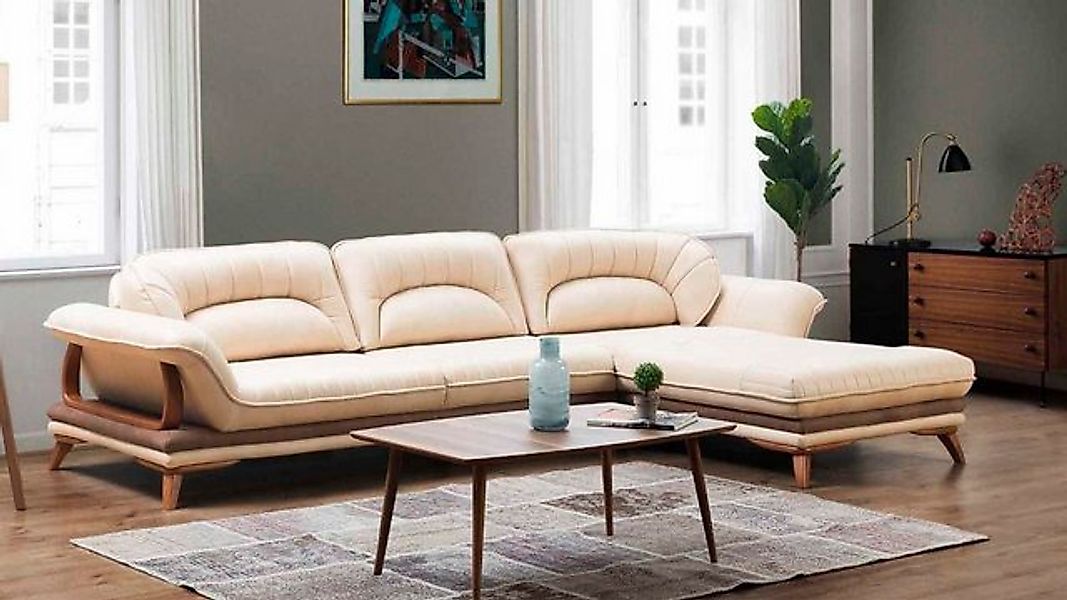 JVmoebel Ecksofa Wohnzimmer Textil L-Form Sofas Weiß Neu Ecksofa Couch, Mad günstig online kaufen