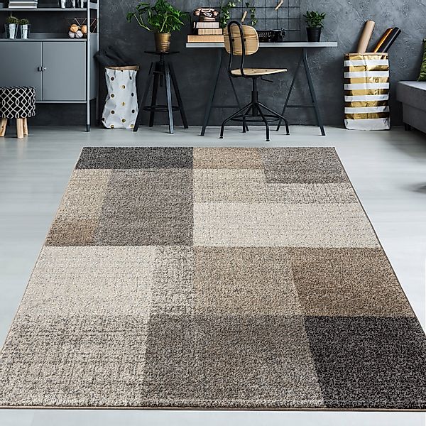 TeppichHome24 Teppich Moderner Teppich mit quadratischen günstig online kaufen