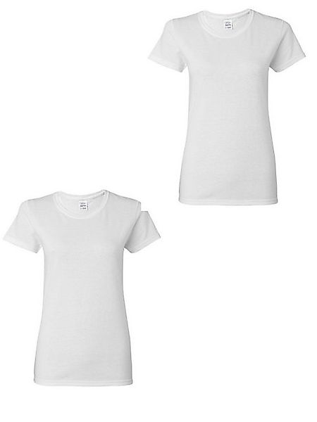 PYL T-Shirt Damen Sommer 2er-Pack Rundhalsshirt mit Kurzarm Basic-Shirts (2 günstig online kaufen
