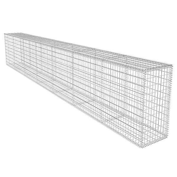 vidaXL Gabionenwand mit Abdeckung Verzinkter Stahl 600x50x100 cm 142530 günstig online kaufen