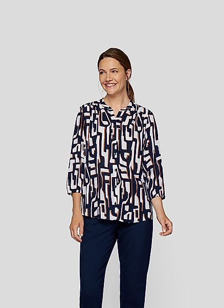 Rabe Druckbluse mit Minimal-Print und Knopfleiste günstig online kaufen