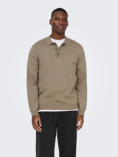 ONLY & SONS Polokragenpullover ONSLOUI REG 12 LS MEL POLO KNIT günstig online kaufen