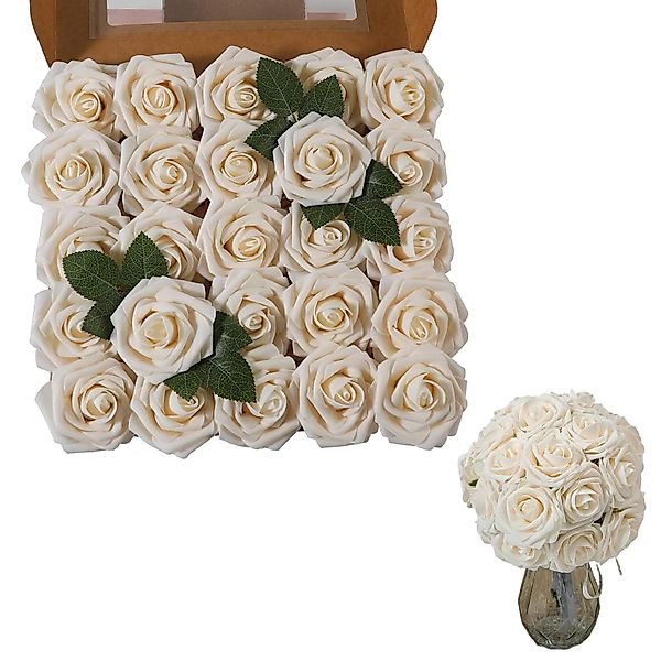 Kunstblume 25er Set Künstliche Schaumrosen Rose, günstig online kaufen