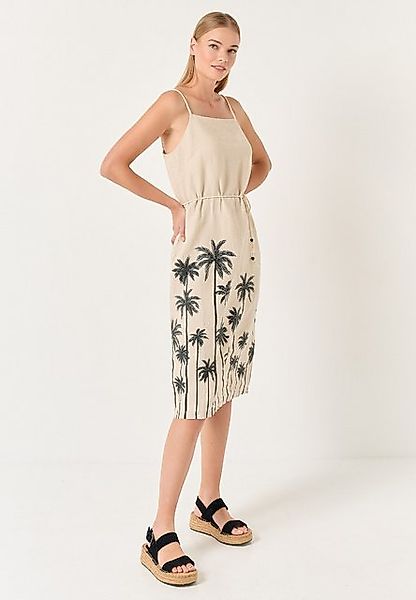 Jimmy Key Minikleid Gemustert Leinen Midi Kleid mit Trägern günstig online kaufen
