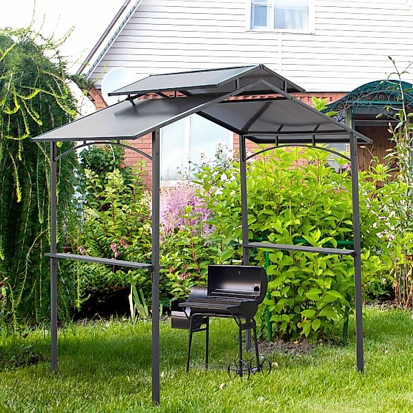 Outsunny Grillpavillon mit Flammschutzdach BBQ-Pavillon mit 2 Ablagen 2,5 x günstig online kaufen