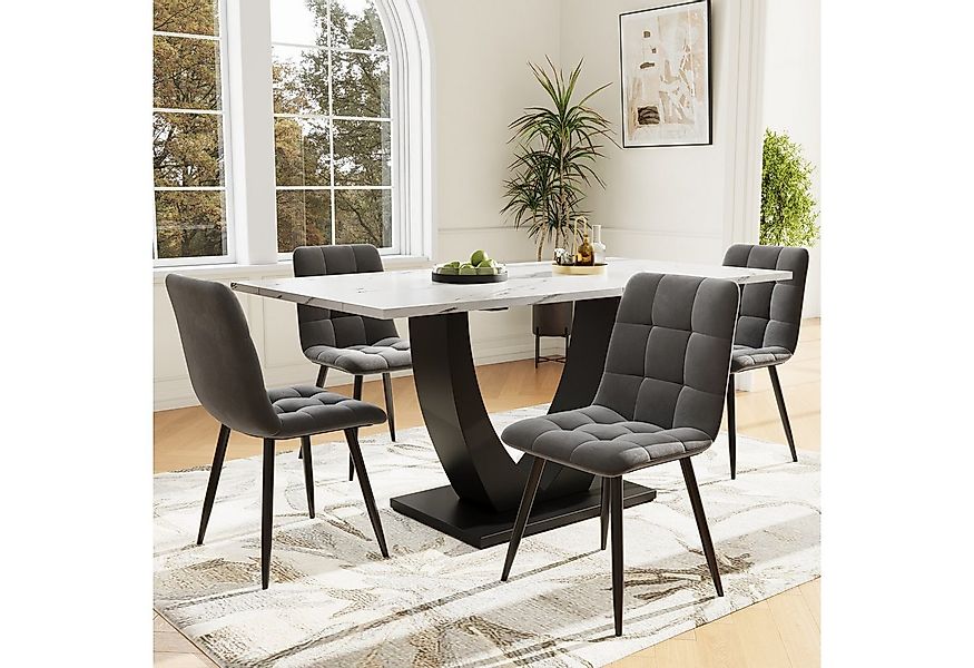MODFU Esstisch Moderne Esstisch,Küchentisch,Esstisch-Set (Modernes 5-teilig günstig online kaufen