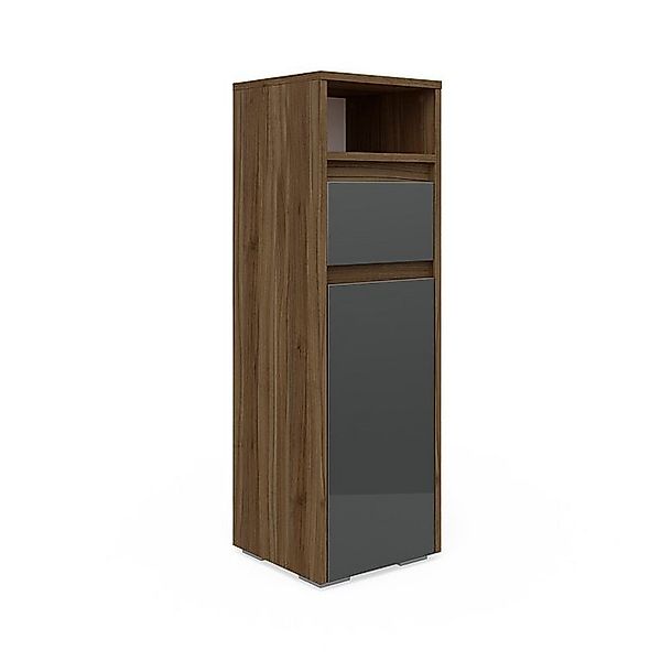 Vicco Midischrank Majest, Anthrazit Hochglanz/Nussbaum, 30 x 96 cm günstig online kaufen