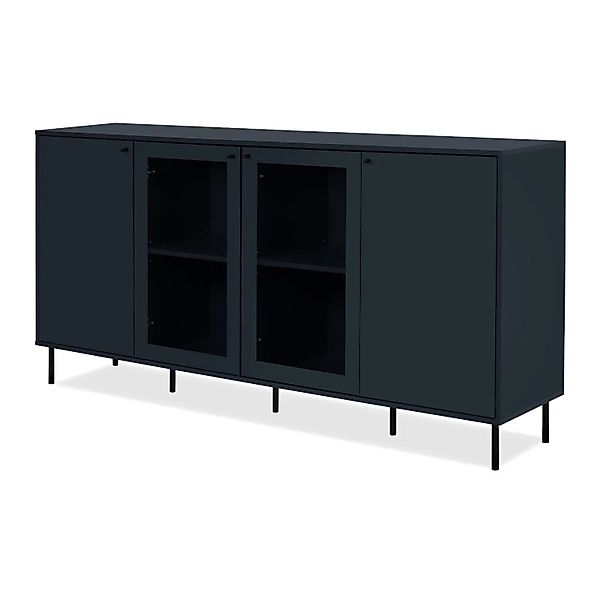 Furn.Design Sideboard Blau 180 cm 4-Türig Viel Stauraum Modern Barina günstig online kaufen