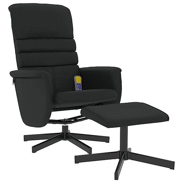 vidaXL Sessel Massagesessel mit Fußhocker Schwarz günstig online kaufen