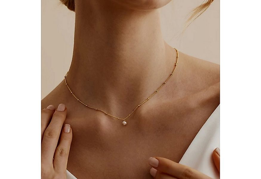 GOLDEN Kette mit Anhänger Minimalistische Gold Perlenkette, Natürliche Perl günstig online kaufen