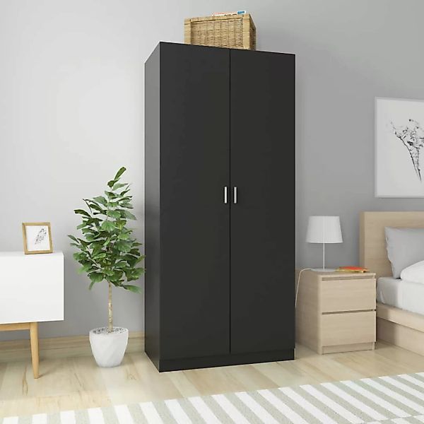 Kleiderschrank Schwarz 90×52×200 Cm Spanplatte günstig online kaufen