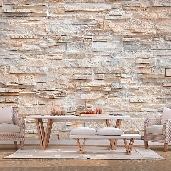 KUNSTLOFT Vliestapete Steinmauer 1x0.7 m, Halb-matt, günstig online kaufen