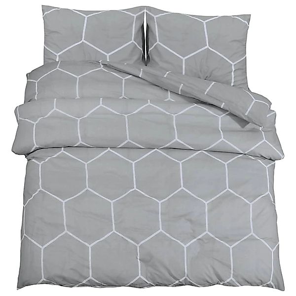 vidaXL Bettwäsche-Set Grau 140x200 cm Baumwolle 136450 günstig online kaufen