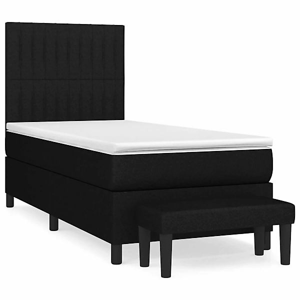 vidaXL Boxspringbett mit Matratze Schwarz 90x200 cm Stoff1397692 günstig online kaufen