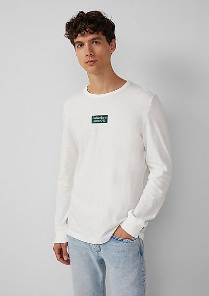 s.Oliver Langarmshirt T-Shirt Longsleeve mit Flammgarnstruktur und Frontpri günstig online kaufen